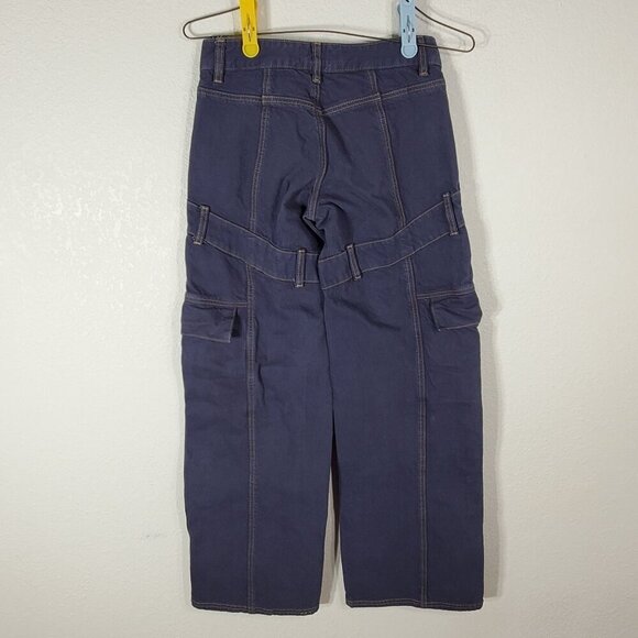 PacSun Low Rise Baggy Cargo Pants Size 22 Dark Blue Wide Leg 27x30 - Picture 9 of 14